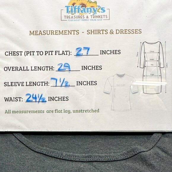 LuLaRoe Irma Tunic Top Womens L Oversized Black Cotton Poly Blend Relaxed Fit SS - Picture 6 of 9